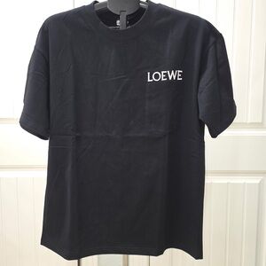 Loewe Black Short-Sleeve Pocket Tee with White Logo